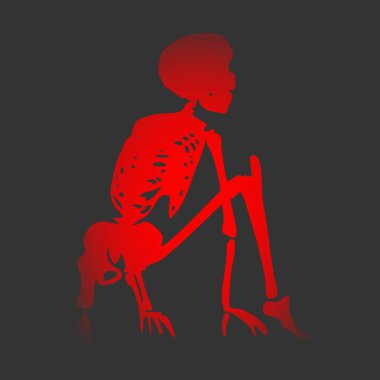 Cadılar Bayramı insan iskeleti Işık noktasında oturur