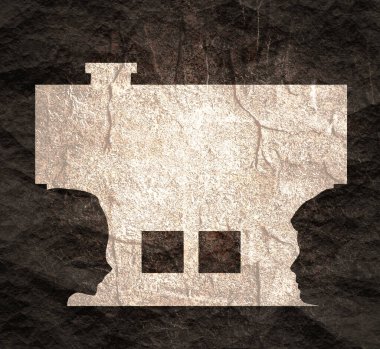 İki baş silueti. Taş malzemesi grunge dokusu