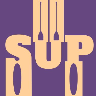 Ayağa kalkın, yatay düz amblem çizimi