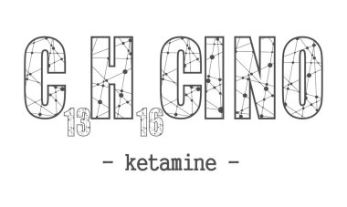 Formula of Ketamine. Concept of medicine and pharmacy clipart
