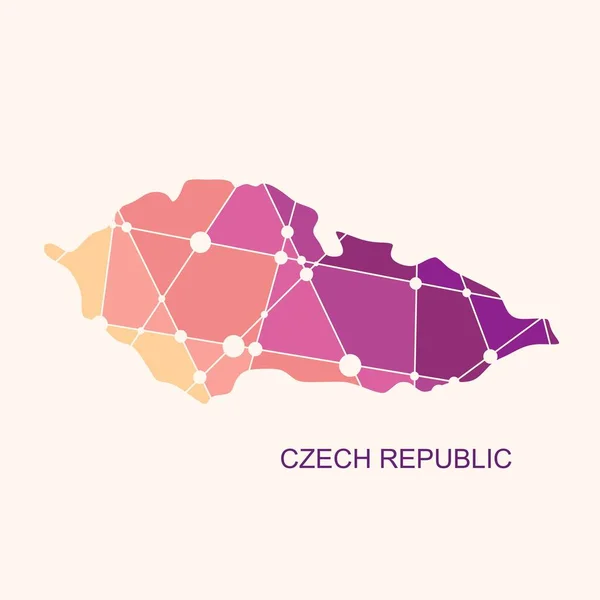 Mapa České republiky. Koncept cestování a geografie. — Stockový vektor