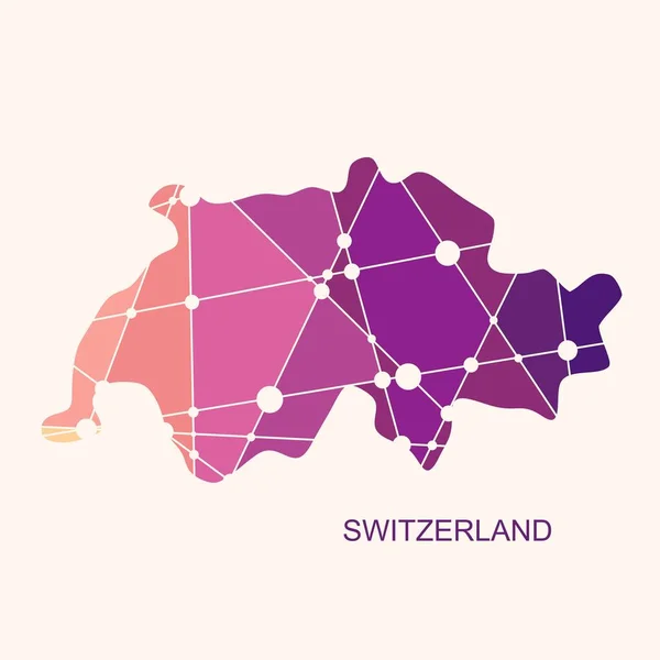 Mapa Švýcarska. Koncept cestování a geografie. — Stockový vektor