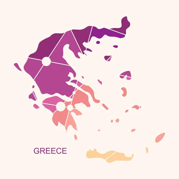 希腊地图。旅行和地理概念. — 图库矢量图片