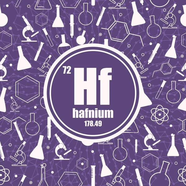 Hafnium kémiai elem. A periódusos rendszer fogalma. — Stock Vector