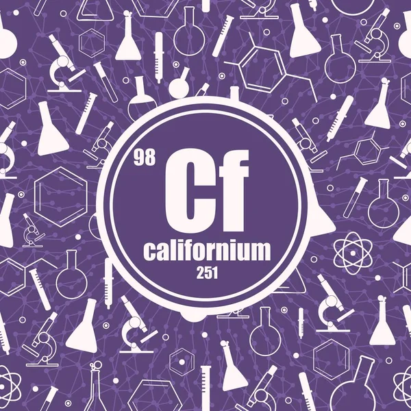 Калифорнийский химический элемент. Концепция периодической таблицы. — стоковый вектор