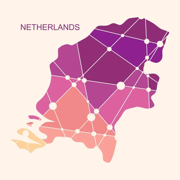 Mapa Holandska. Koncept cestování a geografie. — Stockový vektor