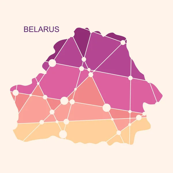 Mapa Běloruska. Koncept cestování a geografie. — Stockový vektor