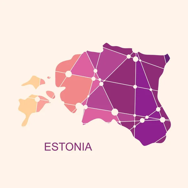 Mapa Estonska. Koncept cestování a geografie. — Stockový vektor