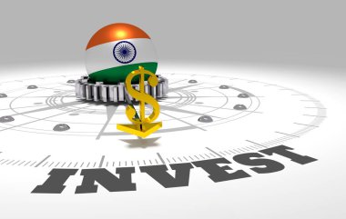 Küresel iş konsepti çizimi. Yatırım motivasyonu