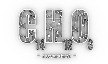 Resveratrol formülü. İlaç ve eczane kavramı