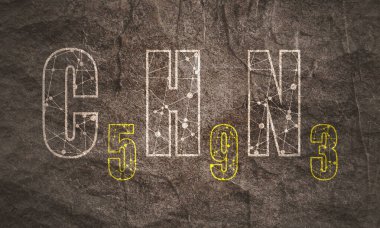 Histaminin kimyasal formülü. Taş malzemesi grunge dokusu