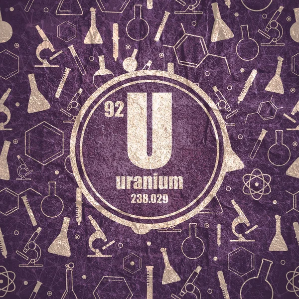 Pierwiastek chemiczny uranu. Materiał kamienny grunge tekstury — Zdjęcie stockowe