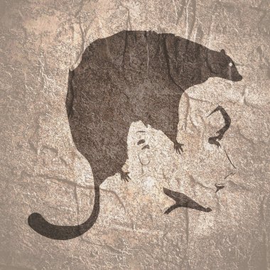 Soyut kız saç stili. Taş dokusu. İnsan ve hayvan