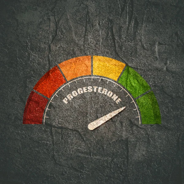 Hormone progesterone level. Stone texture. Abstract scale