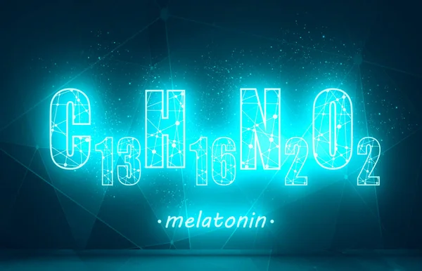 Molecola dell'ormone della melatonina. Concetto di medicina e farmacia — Foto Stock