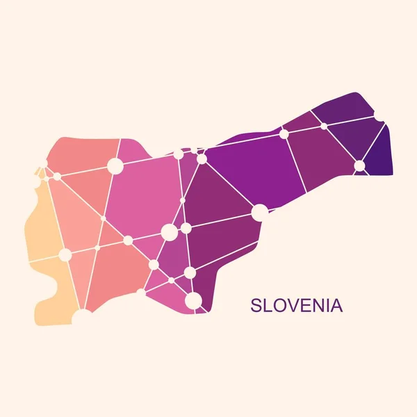 Mappa della Slovenia. Concetto di viaggio e geografia. — Vettoriale Stock