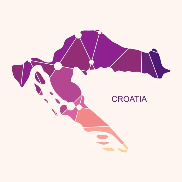 Mapa Chorvatska. Koncept cestování a geografie. — Stockový vektor