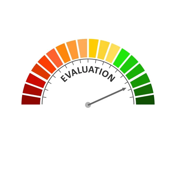Utvärderingsnivåmätare. Ekonomiskt och socialt begrepp — Stock vektor