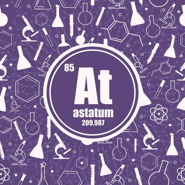 Astatum elemento químico. Conceito de tabela periódica. —  Vetores de Stock