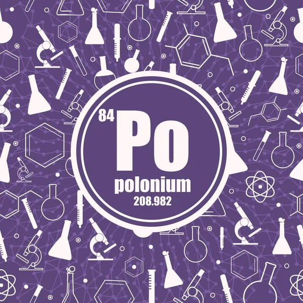 Élément chimique du polonium. Concept de tableau périodique. — Image vectorielle