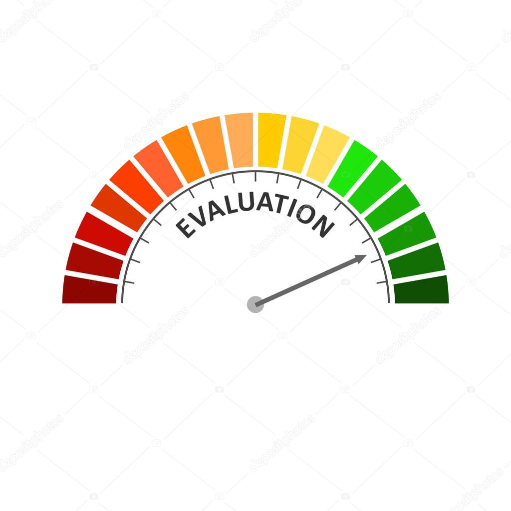 Evaluation level meter. Economic and social concept