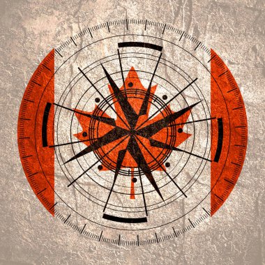 Soyut pusula sembolü. Taş malzemesi grunge dokusu