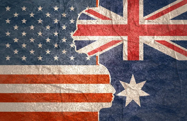Pojęcie stosunków między USA a Australią — Zdjęcie stockowe