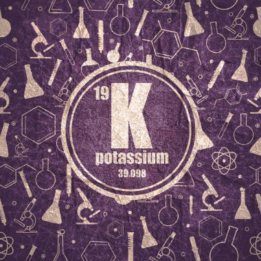 Potasyum kimyasal element. Taş malzemesi grunge dokusu