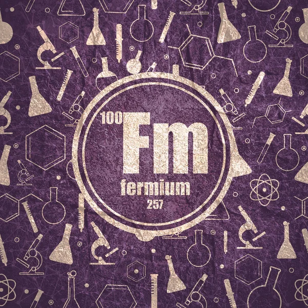 Fermium kémiai elem. A periódusos rendszer fogalma. — Stock Fotó