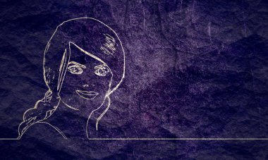 Kadın kafasının silueti. Taş dokusu