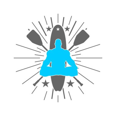 Kürek tahtası yoga meditasyonu. Sağlıklı yaşam tarzı kavramı