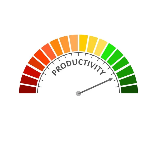 Измеритель уровня производительности. Экономика и финансовая концепция — стоковый вектор
