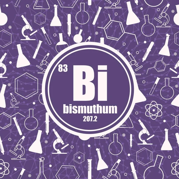 Bismuthum élément chimique. Concept de tableau périodique. — Image vectorielle