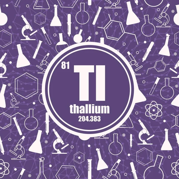 Thallium chemisches Element. Konzept des Periodensystems. — Stockvektor