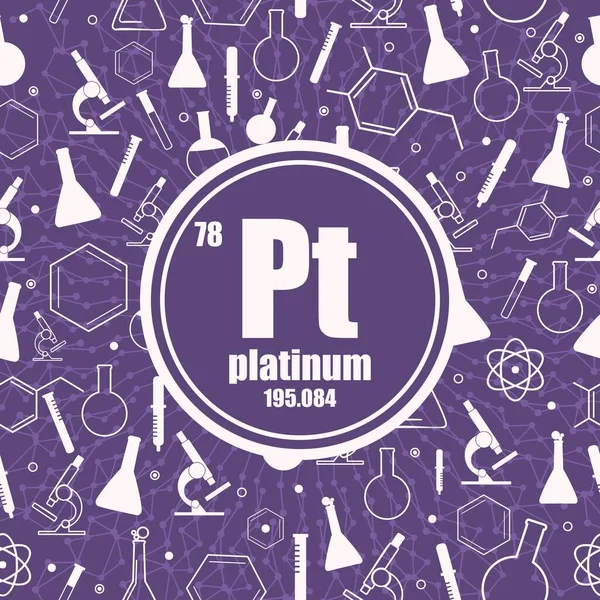 Platina kémiai elem. A periódusos rendszer fogalma. — Stock Vector