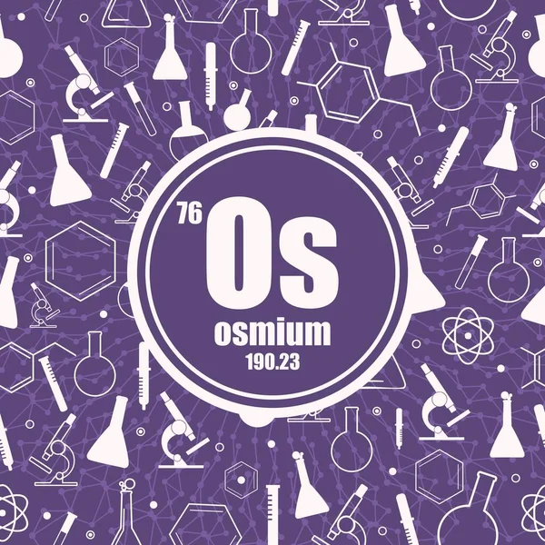 Elemento chimico dell'osmio. Concetto di tavola periodica. — Vettoriale Stock