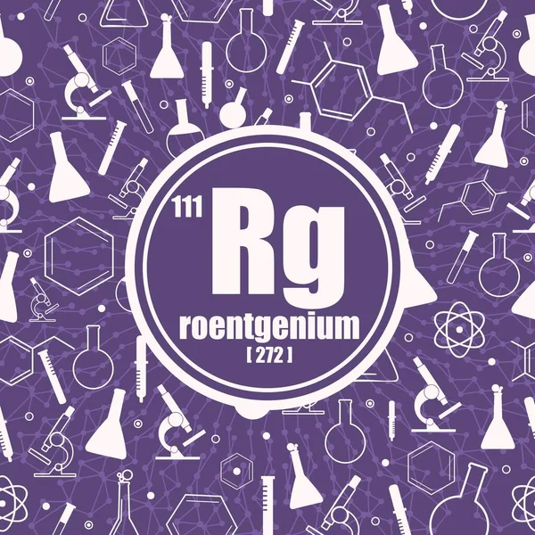 Élément chimique du roentgenium. Concept de tableau périodique. — Image vectorielle
