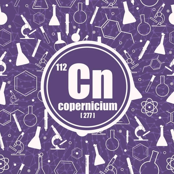 Élément chimique du copernicium. Concept de tableau périodique. — Image vectorielle
