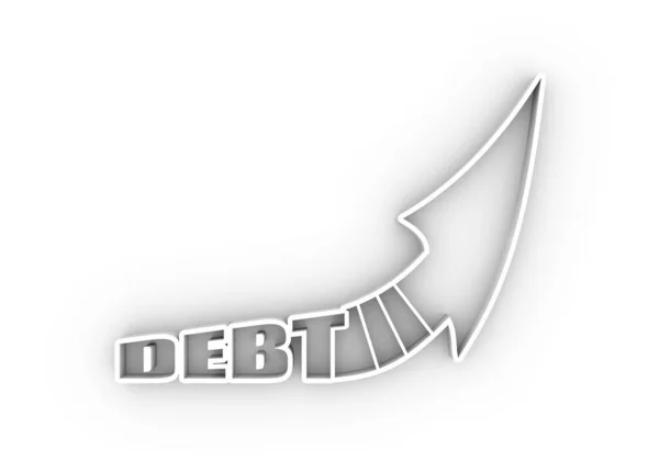 Streszczenie koncepcji biznesowej dotyczącej zadłużenia. 3D ilustracja — Zdjęcie stockowe