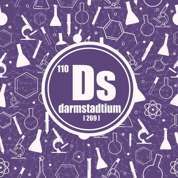Darmstadtium kémiai elem. A periódusos rendszer fogalma. — Stock Vector