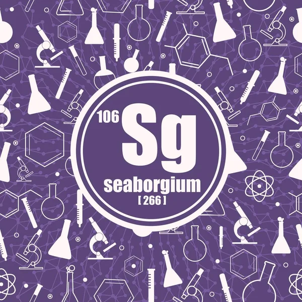Seaborgium kémiai elem. A periódusos rendszer fogalma. — Stock Vector