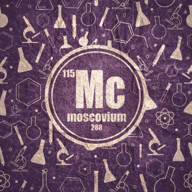 Moscovium kimyasal element. Taş malzemesi grunge dokusu