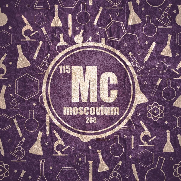 Moskovium kémiai elem. Kőanyag grunge textúra — Stock Fotó