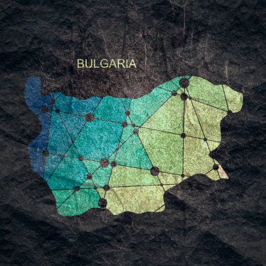 Bulgaristan haritası. Seyahat ve coğrafya kavramı.