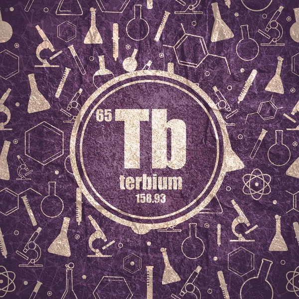 Élément chimique du terbium. Concept de tableau périodique. — Photo