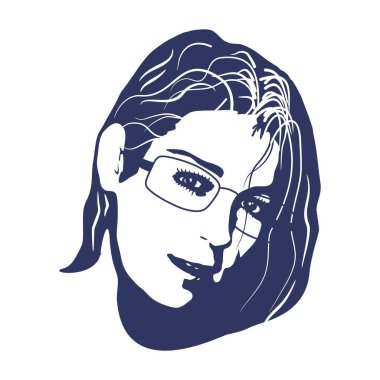 Kadın kafasının silueti. Güzellik ve moda