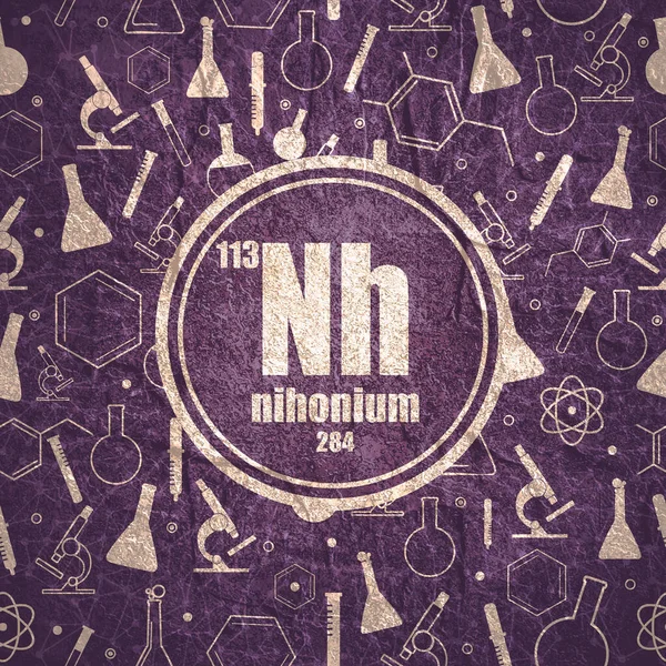 Nihoniowy pierwiastek chemiczny. Materiał kamienny grunge tekstury — Zdjęcie stockowe
