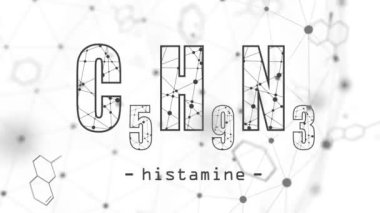 Histaminin kimyasal formülü. İlaç ve eczane kavramı