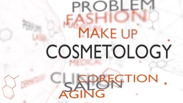 Saúde e cosmetologia tags nuvem — Vídeo de Stock