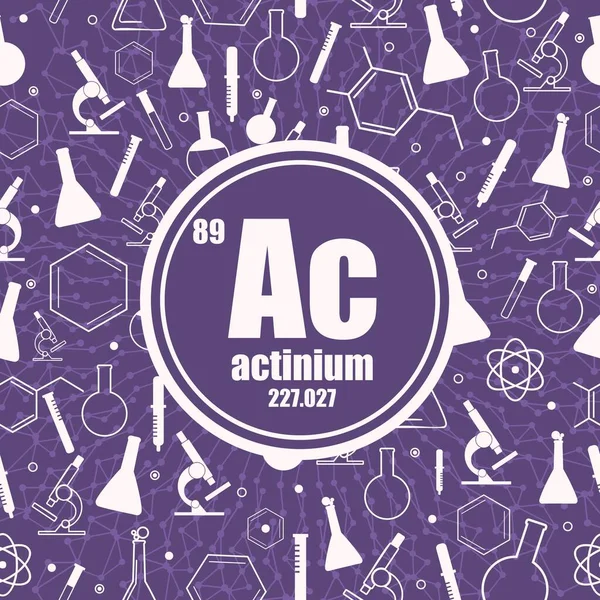 Actinium élément chimique. Concept de tableau périodique. — Image vectorielle